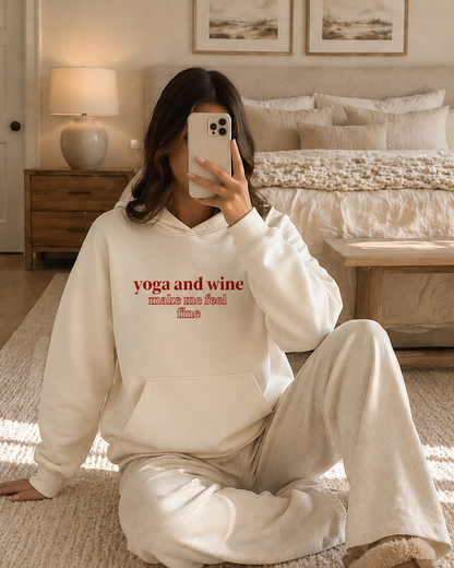 YOGA & WINE Oversized Hoodie