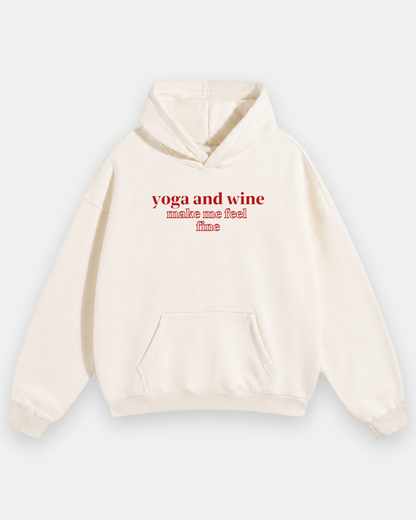 YOGA & WINE Oversized Hoodie