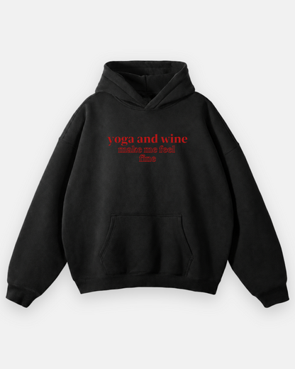 YOGA & WINE Oversized Hoodie