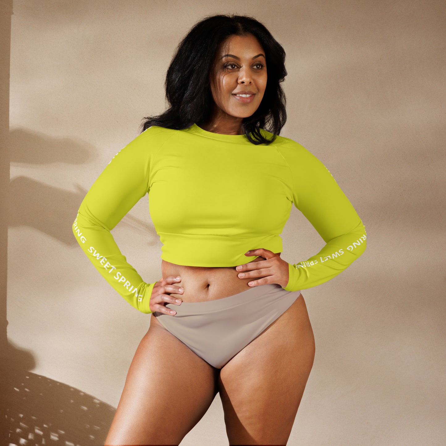 Sweet Spring Recyceltes Langarm Crop Top